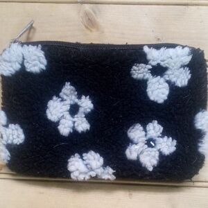 Floral Black and White Cosmetic Bag